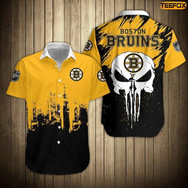 Boston Bruins Skull Hawaiian Shirt