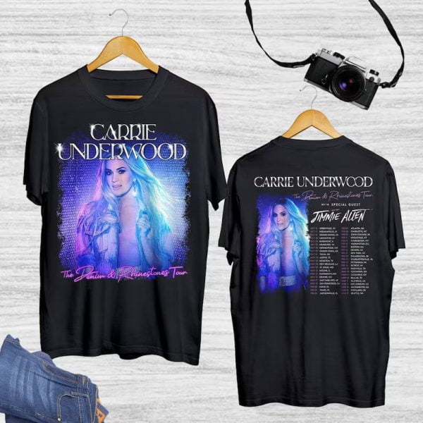 Carrie Underwood The Denim And Rhinestones Tour 2023 Concert 2 Sided T Shirt