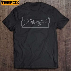 Creation Of Adam Hands Aesthetic Michelangelo Touch Of God Short Sleeve T Shirt