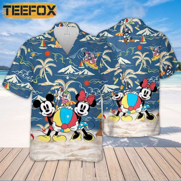 Disney Mickey And Minnie Beach Hawaiian Shirt