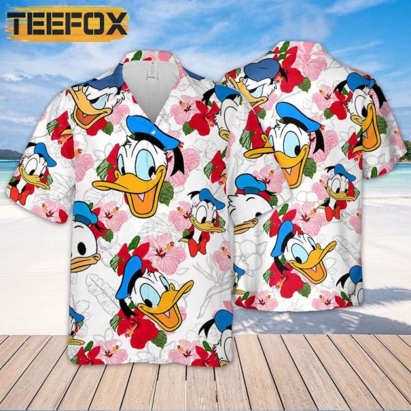 Donald Duck Disney Hibiscus Hawaiian Shirt