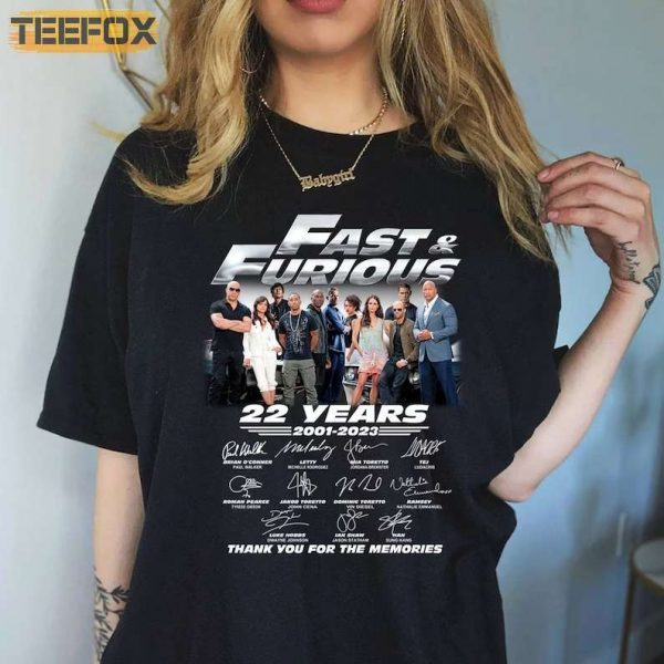 Fast And Furious Anniversary Thank You For The Memories 2023 T Shirt