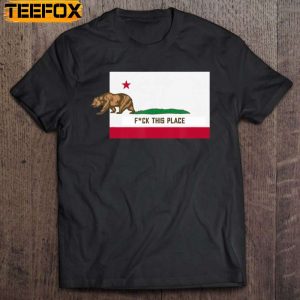 Fuck This Place Leaving California Funny Censored Designed Short Sleeve T Shirt