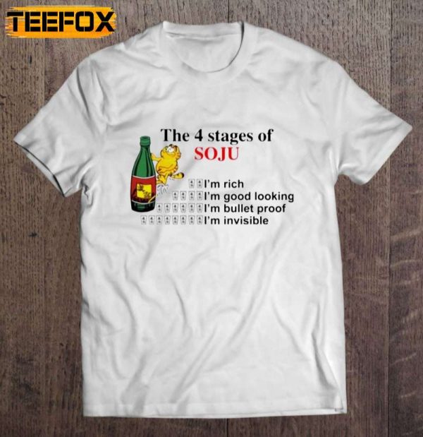 Garfield The 4 Stages Of Soju Short Sleeve T Shirt