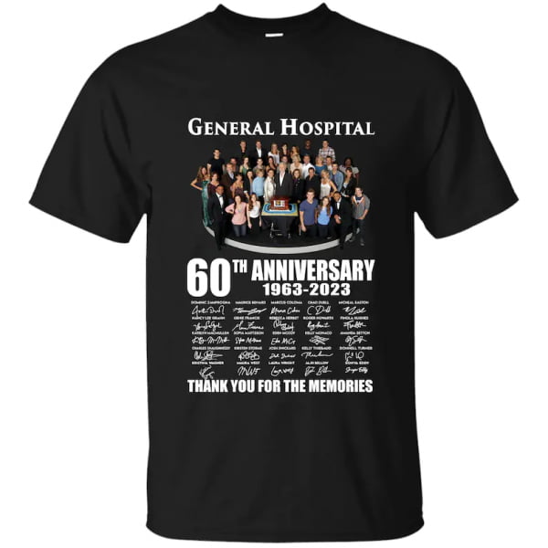 General Hospital 60th Anniversary 1963 2023 Signatures Thank You For The Memories T Shirt