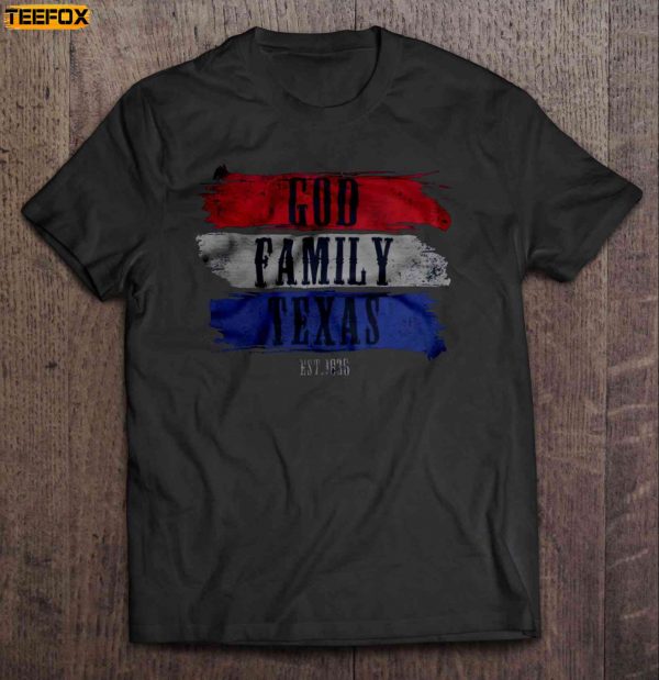 God Family Texas Est1836 Short Sleeve T Shirt