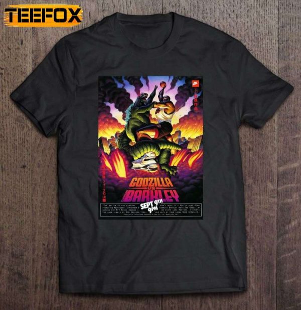 Godzilla Vs Charles Barkley Poster Short Sleeve T Shirt