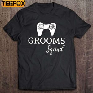 Grooms Squad Wedding Bachelor Party Groomsmen Gamer Short Sleeve T Shirt