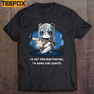 Im Not Procrastinating Im Doing Side Quests Panda Warrior Short Sleeve T Shirt
