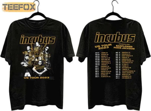 Incubus Band US Tour 2023 Badflower and Paris Jackson T Shirt