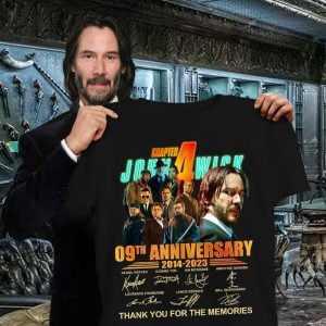 John Wick 09th Anniversary Signatures Keanu Reeves T Shirt