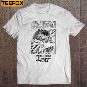 Junji Itos Cat Diary Yon And Mu Mu Biting Short Sleeve T Shirt