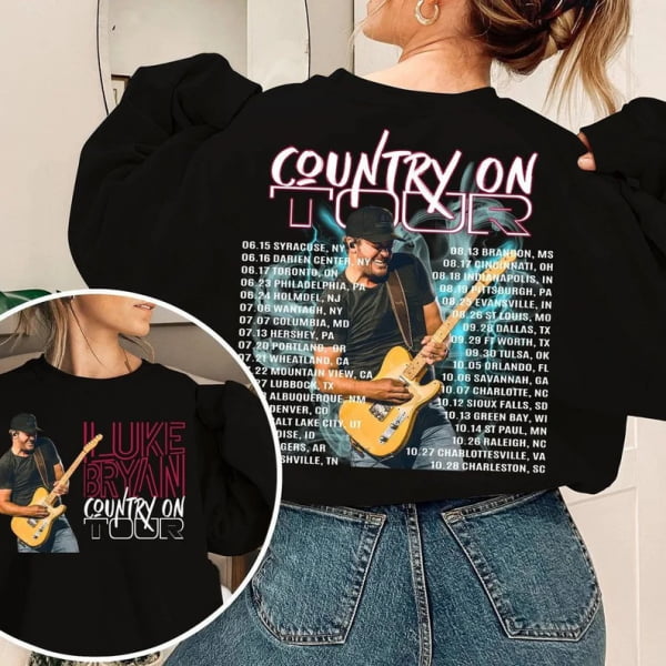 Luke Bryan Country On Tour 2023 Concert Double Sided T Shirt