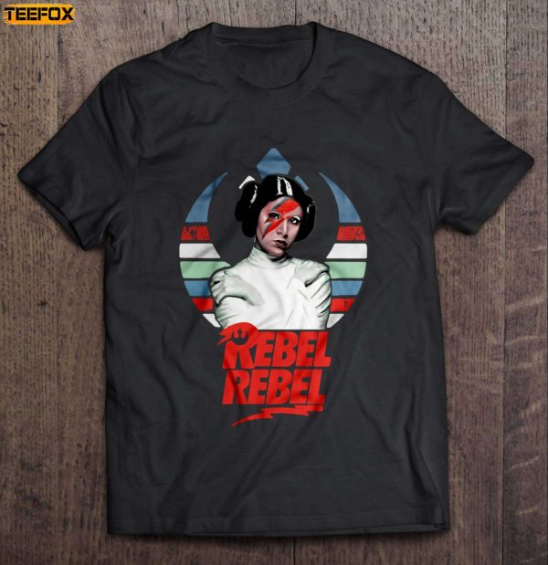Rebel Rebel Princess Leia And David Bowie Mashup Short Sleeve T Shirt