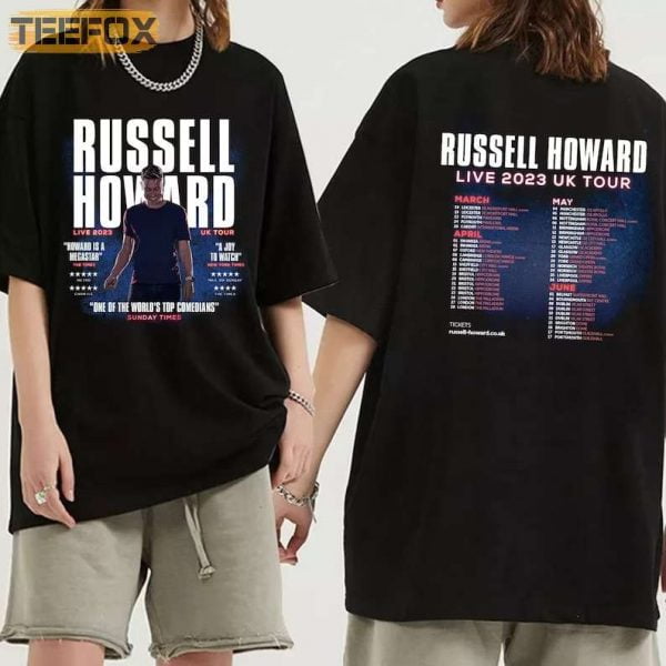 Russell Howard Live 2023 UK Tour Concert T Shirt