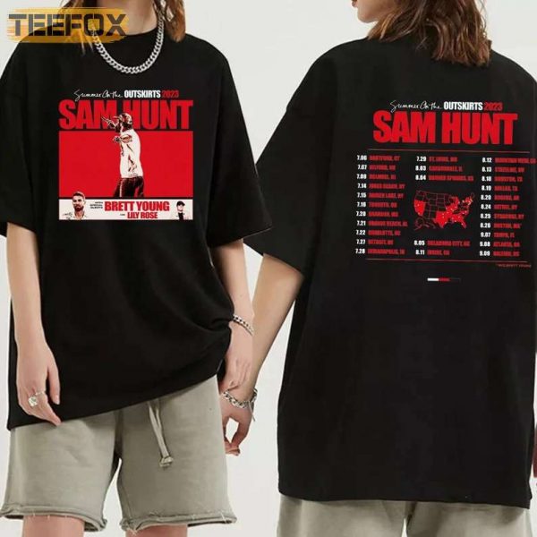 Sam Hunt Summer On The Outskirts 2023 Tour T Shirt