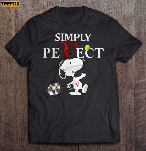 Simply Perfect Snoopy Roger Federer Short Sleeve T Shirt