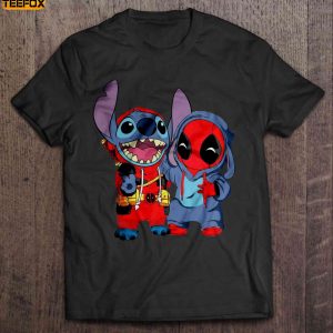 Stitch And Deadpool Short Sleeve T Shirt