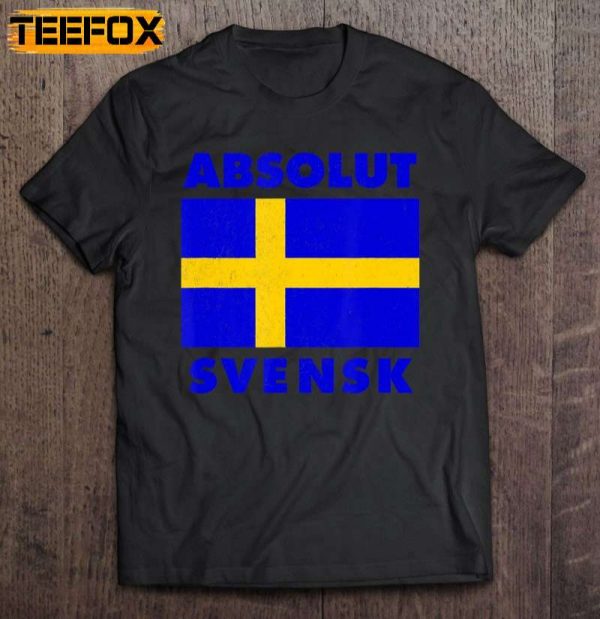 Swedish Flag Design Absolute Svensk Short Sleeve T Shirt