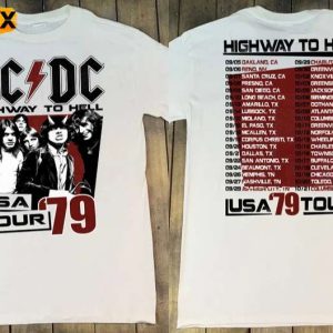 ACDC Highway To Hell USA Tour 1979 Short Sleeve T Shirt 1