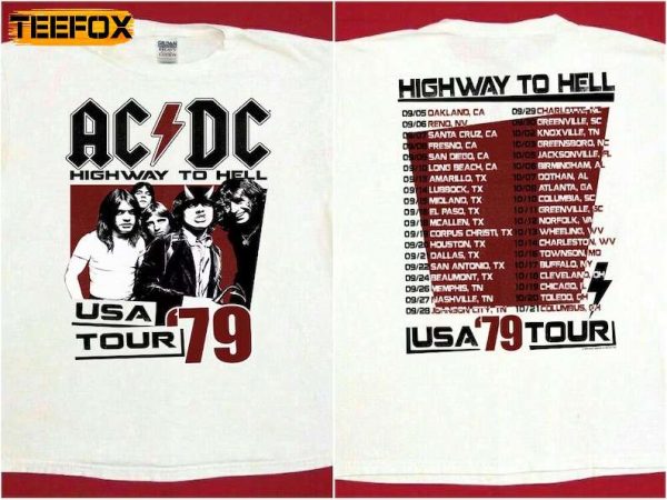 ACDC Highway To Hell USA Tour 1979 Short Sleeve T Shirt