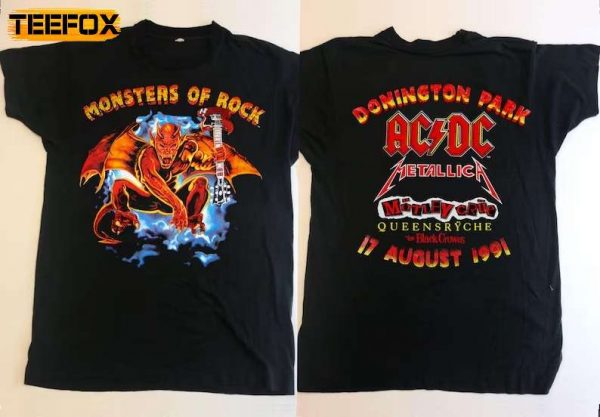 ACDC Monsters Of Rock Donington Park 1991 The Black Crowes Queensryche Short Sleeve T Shirt