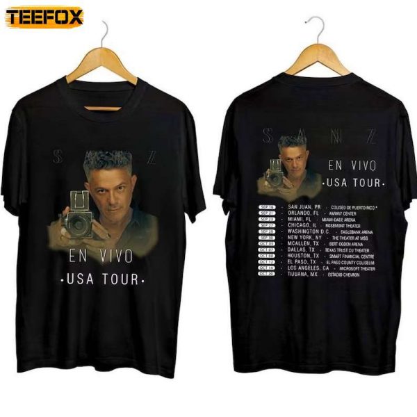 Alejandro Sanz En Vivo USA Tour 2023 Short Sleeve T Shirt