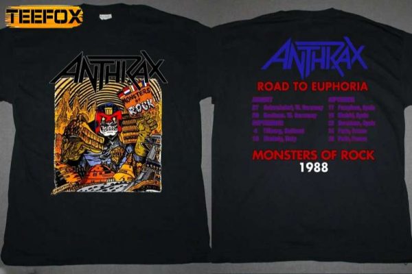 Anthrax Road To Euphoria Monster Of Rock Tour 1988 Short Sleeve T Shirt