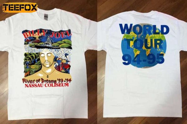Billy Joel River Of Dreams 93 94 Nassau Coliseum Short Sleeve T Shirt