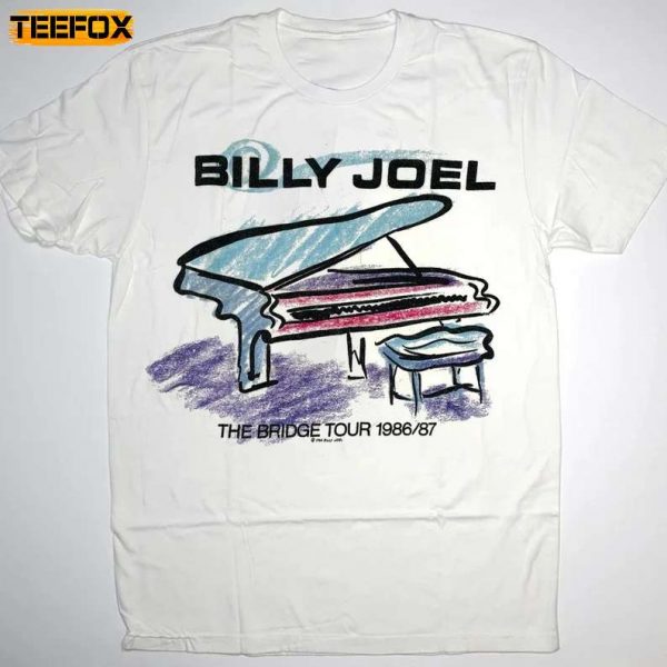Billy Joel The Bridge Tour 1986 87 Short Sleeve T Shirt