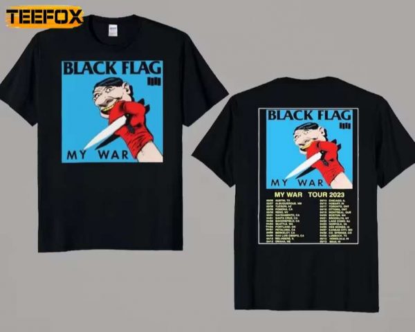Black Flag My War Tour 2023 Short Sleeve T Shirt