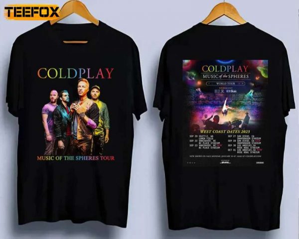 Coldplay Music Of The Spheres Tour 2023 Short Sleeve T Shirt