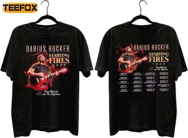 Darius Rucker Starting Fires Tour 2023 Short Sleeve T Shirt