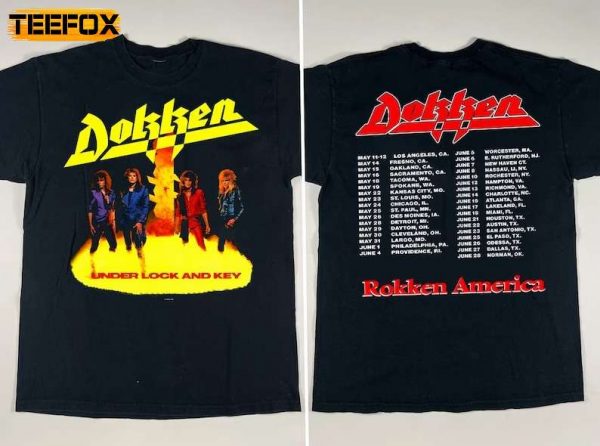 Dokken Under Lock And Key Tour 1985 Short Sleeve T Shirt
