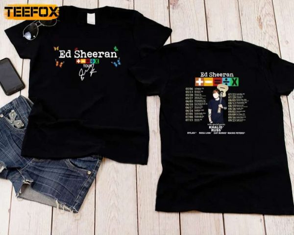 Ed Sheeran Mathematics Tour 2023 Music Concert Short Sleeve T Shirt