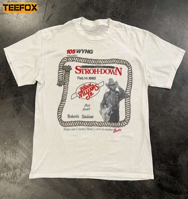 Hank Williams Jr Straw Down 1985 Short Sleeve T Shirt