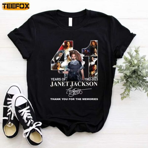 Janet Jackson 41 Years Anniversary Signature Short Sleeve T Shirt