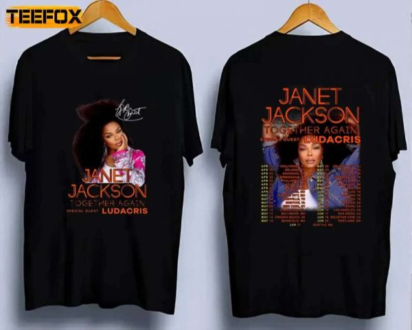 Janet Jackson Together Again Tour 2023 Concert Singer Music T Shirt