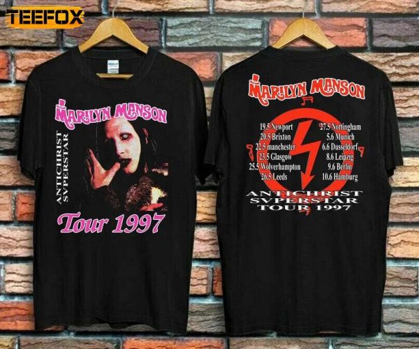 Marilyn Manson Antichrist Superstar Euro Tour 1997 Short Sleeve T Shirt