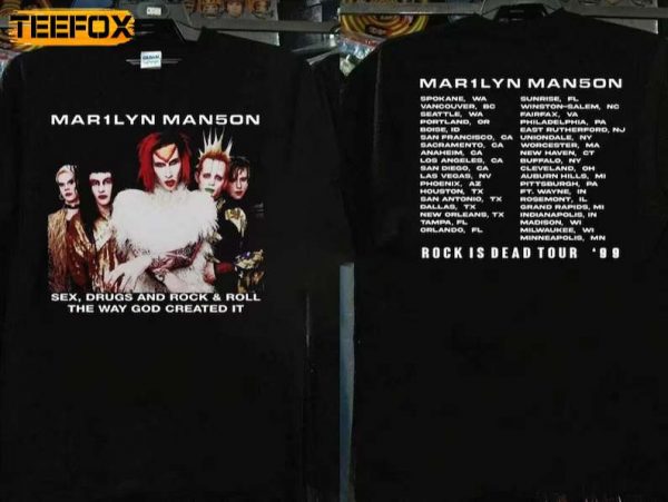 Marilyn Manson Rock Is Dead Tour 1999 Short Sleeve T Shirt