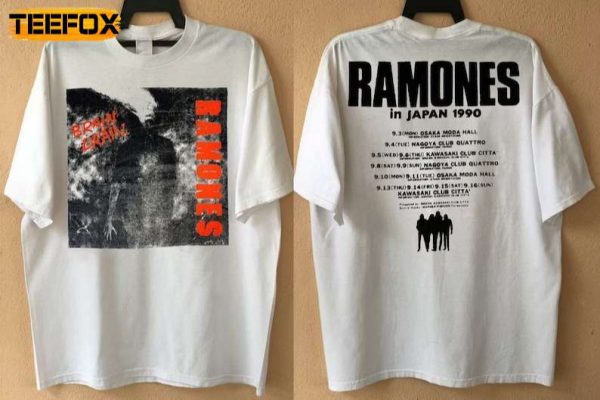 Ramones Brain Drain Japan Tour 1990 Short Sleeve T Shirt