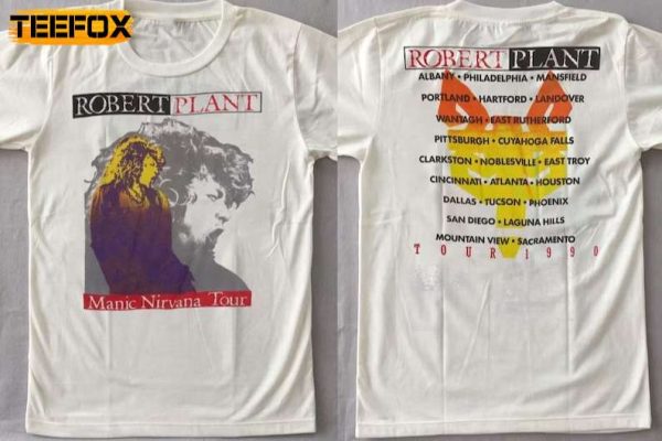 Robert Plant Manic Nirvana 1990 Tour Short Sleeve T Shirt
