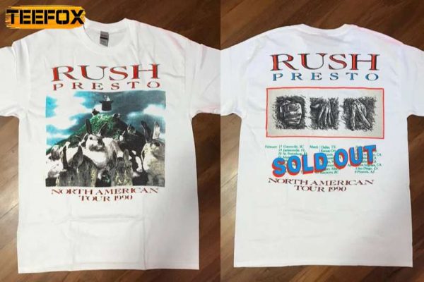 Rush Presto North American Tour 1990 Short Sleeve T Shirt
