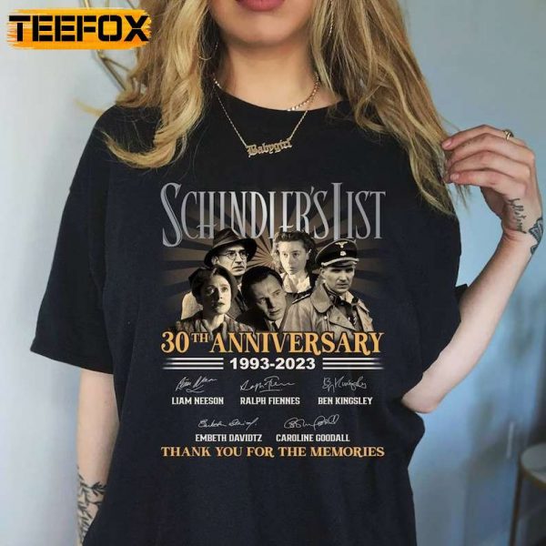 Schindlers List Special Order 30th Anniversary Adult Short Sleeve T Shirt