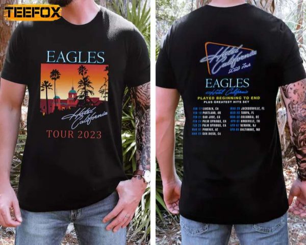 The Eagles Hotel California Tour 2023 Band Short Sleeve T Shirt