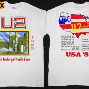 U2 Unforgettable Fire 1985 USA Tour Short Sleeve T Shirt