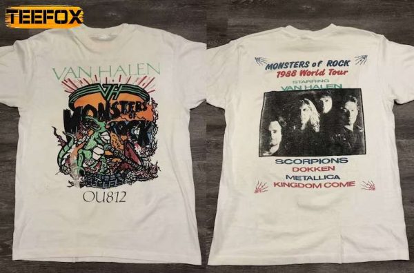 Van Halen Monsters of Rock World Tour 1988 Short Sleeve T Shirt