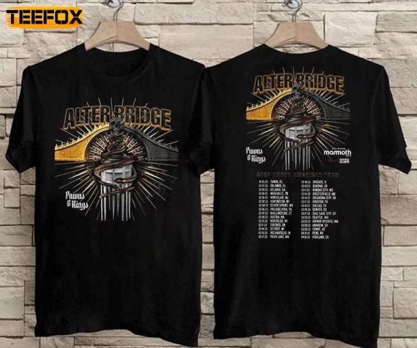 Alter Bridge Pawns and Kings North America Tour 2023 Short Sleeve T Shirt