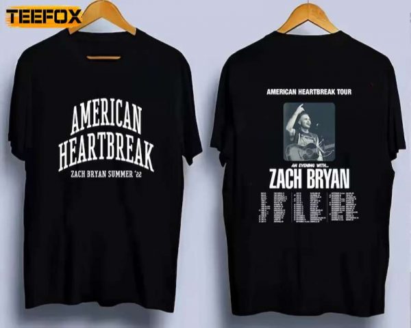 American Heartbreak Tour 2023 Zach Bryan Short Sleeve T Shirt