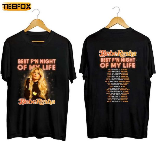 Bebe Rexha Best Fn Night of My Life Tour 2023 Music Concert Short Sleeve T Shirt